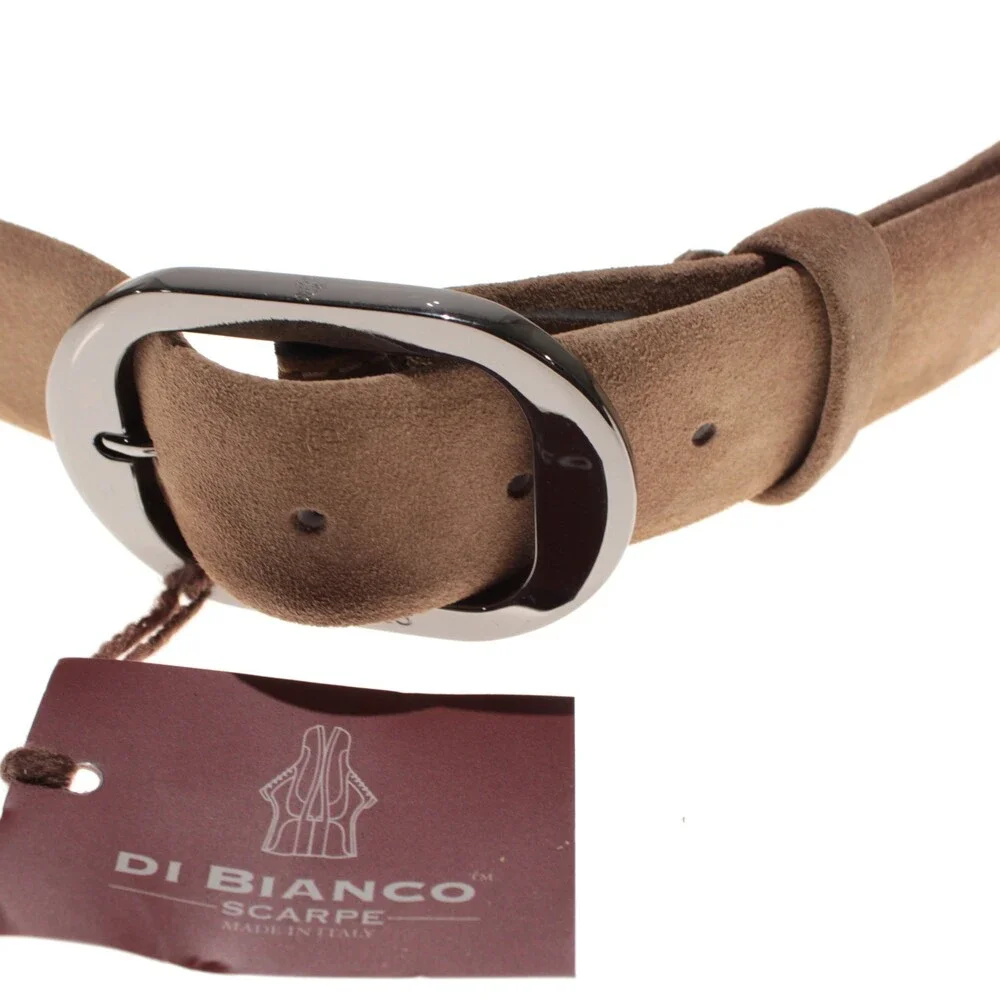 Di Bianco NWT Cut to Size Dress Belt In Solid Brown Suede Leather One Size